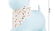 Saritor gonflabil din cauciuc rezistent, cu Pompa inclusa si Esarfa colorata detasabila, 52 x 24 x 46 cm, Jumping Dog Blue