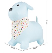 Saritor gonflabil din cauciuc rezistent, cu Pompa inclusa si Esarfa colorata detasabila, 52 x 24 x 46 cm, Jumping Dog Blue - 1