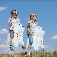 Saritor gonflabil din cauciuc rezistent, cu Pompa inclusa si Esarfa colorata detasabila, 52 x 24 x 46 cm, Jumping Dog Blue - 4