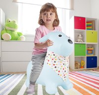 Saritor gonflabil din cauciuc rezistent, cu Pompa inclusa si Esarfa colorata detasabila, 52 x 24 x 46 cm, Jumping Dog Blue - 7