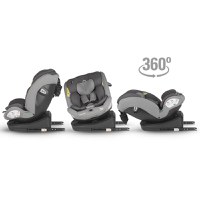 Scaun auto cu Isofix Coccolle Nyota Moonlit Grey 40-150 cm, i-Size, 4 pozitii inclinare, Rotire 360 cu o singura mana, Tetiera reglabila, Husa detasabila, Sistem antibasculare Top Tether, Pozitie somn, 0-12 ani - 1