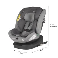 Scaun auto cu Isofix Coccolle Nyota Moonlit Grey 40-150 cm, i-Size, 4 pozitii inclinare, Rotire 360 cu o singura mana, Tetiera reglabila, Husa detasabila, Sistem antibasculare Top Tether, Pozitie somn, 0-12 ani - 5