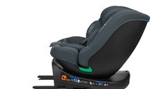 Scaun auto cu isofix KikkaBoo I-Round I-SIZE Dark Grey 40-150 cm,Omologat R129,Sezut rotativ,4 pozitii de inclinare a spatarului,Tetiera reglabila in 5 pozitii,Perna moale,Husa detasabila,Tetiera cu spuma cu memorie