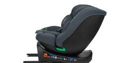 Scaun auto cu isofix KikkaBoo I-Round I-SIZE Dark Grey 40-150 cm,Omologat R129,Sezut rotativ,4 pozitii de inclinare a spatarului,Tetiera reglabila in 5 pozitii,Perna moale,Husa detasabila,Tetiera cu spuma cu memorie