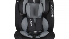 Scaun auto cu isofix Moni I-Safe Grey 76-150 cm,certificare i-size R129,centura ancorare top tether,tetiera reglabila 13 pozitii,husa detasabila,saltea reductor,pernuta gat si jucarie plus incluse