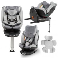 Scaun auto Kidwell GoCar Gri cu isofix, grupa 40-135 cm, i-Size, omologare R129, rotativ 360, protectie laterala ASP - 1