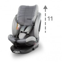 Scaun auto Kidwell GoCar Gri cu isofix, grupa 40-135 cm, i-Size, omologare R129, rotativ 360, protectie laterala ASP - 2