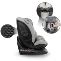 Scaun auto Kidwell GoCar Gri cu isofix, grupa 40-135 cm, i-Size, omologare R129, rotativ 360, protectie laterala ASP - 4