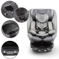 Scaun auto Kidwell GoCar Gri cu isofix, grupa 40-135 cm, i-Size, omologare R129, rotativ 360, protectie laterala ASP - 5