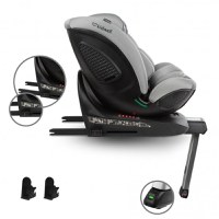Scaun auto Kidwell GoCar Gri cu isofix, grupa 40-135 cm, i-Size, omologare R129, rotativ 360, protectie laterala ASP - 7