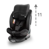 Scaun auto Kidwell GoCar Negru cu isofix, grupa 40-135 cm, i-Size, omologare R129, rotativ 360, protectie laterala ASP - 2