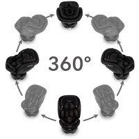 Scaun auto Kidwell GoCar Negru cu isofix, grupa 40-135 cm, i-Size, omologare R129, rotativ 360, protectie laterala ASP - 3