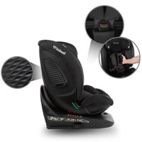 Scaun auto Kidwell GoCar Negru cu isofix, grupa 40-135 cm, i-Size, omologare R129, rotativ 360, protectie laterala ASP - 4