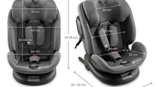 Scaun auto Kinderkraft XPedition 3 Grey i-Size 40-150 cm, Isofix, Top-Tether, Sistem Easy Spin 360, Protectie SPS, Spatar reglabil, Insertie ergonomica