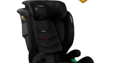 Scaun auto Nukido Louis Soft, i-Size 100-150 cm, ISOFIX, negru, cu spatar detasabil si tetiera reglabila