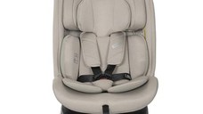Scaun auto pentru copii Lorelli Rodeo Beige i-Size, isofix, rotativ, protectie SPS la impact lateral, 0 luni-12 ani, 40-150 cm
