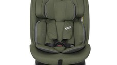 Scaun auto pentru copii Lorelli Rodeo Green Grey i-Size, isofix, rotativ, protectie SPS la impact lateral, 0 luni-12 ani, 40-150 cm