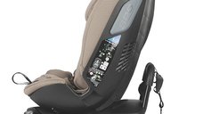 Scaun auto rotativ iSize Coccolle Velsa Taupe Brown cu isofix, top-tether, protectie la impact lateral, reglabil