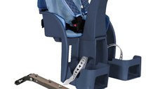 Scaun bicicleta copii SafeFront Deluxe pozitie montare centru 15 kg si casca protectie XS 44-48 Penguin WeeRide denim