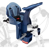 Scaun bicicleta copii SafeFront Deluxe pozitie montare centru 15 kg si casca protectie XS 44-48 Penguin WeeRide denim - 3