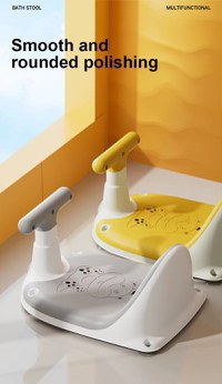 Scaun de baie bebelusi Little Mom Green, cu spatar si ghidon de sustiere, afisaj de temperatura integrat, margini rotunjite si fixare cu ventuze, compatibilitate universala, dimensiune 37 x 27.2 x 20.6 cm - 5