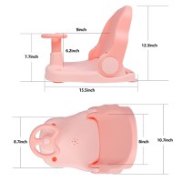 Scaun de baie Little Mom Driver Pink cu volan si spatar reglabil in 3 pozitii, margini rotunjite, fixare cu ventuze, dimensiune 20x40x18 cm, varsta recomandata 6 luni+ - 2