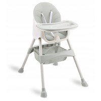 Scaun de masa 3in1 transformabil in scaunel clasic,cu cos de depozitare,baza antiderapanta,masuta reglabila,suport picioare si husa detasabila Ricokids Milo Gri - 7