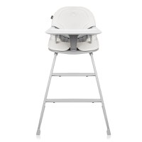 Scaun de masa Lionelo Dalia Gri Stone 2 in 1 transformabil, cu 2 suporturi pentru picioare, tavita detasabila, sustine 60 kg, 6 luni+, conform cu EN14988 - 2