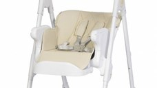 Scaun de masa multifunctional 2 in 1, pliabil, reglabil pe inaltime, cu Centura de siguranta si 2 tavite de servire, Colibro Noto Almond