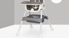 Scaun de masa multifunctional 4 in 1, Pliabil, cu Cos de depozitare, cu ham de siguranta, Tavita dubla detasabila, 70 x 56 x 92 cm, greutate 3.8 kg, Colibro Picolo Dove