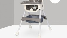 Scaun de masa multifunctional 4 in 1, Pliabil, cu Cos de depozitare, cu ham de siguranta, Tavita dubla detasabila, 70 x 56 x 92 cm, greutate 3.8 kg, Colibro Picolo Dove
