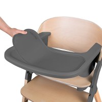 Scaun de masa multifunctional Megan Lionelo, din lemn de fag, 6 luni- adult, reglabil pe inaltime, husa impermeabila, tavita silicon, suport de picioare reglabil, greutate maxima 110 Kg, Gri - 5