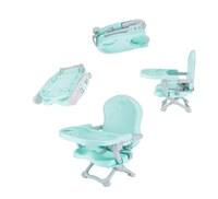 Scaun de masa pentru copii, Little Mom, model tip booster, design compact, pliabil si portabil, inaltime reglabila 4 pozitii, tavita detabila, compatibilitate universala, dimensiune 50 x 30 x 35 cm, Green - 4