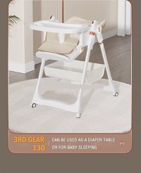 Scaun de masa pentru copii, Little Mom, multifunctional 3 in 1, pliabil, cu Tavita dubla extensibila, cu roti, cos pentru accesorii si husa detasabila, dimensiune 71 x 48 x 89 cm, Grey - 12