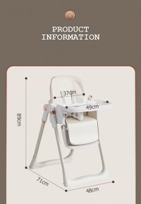 Scaun de masa pentru copii, Little Mom, multifunctional 3 in 1, pliabil, cu Tavita dubla extensibila, cu roti, cos pentru accesorii si husa detasabila, dimensiune 71 x 48 x 89 cm, Grey - 3