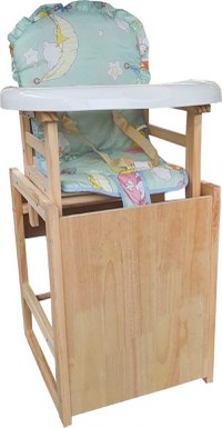 Scaun de masa pentru copii si bebe Novokids Wooden Table Chair Verde transformabil in masuta, din lemn masiv, centura de siguranta, sezut detasabil, masuta detasabila - 1
