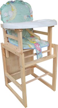 Scaun de masa pentru copii si bebe Novokids Wooden Table Chair Verde transformabil in masuta, din lemn masiv, centura de siguranta, sezut detasabil, masuta detasabila - 5