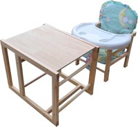 Scaun de masa pentru copii si bebe Novokids Wooden Table Chair Verde transformabil in masuta, din lemn masiv, centura de siguranta, sezut detasabil, masuta detasabila - 4