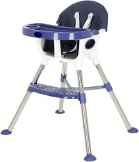 Scaun de masa transformabil Little Mom, multifunctional, cu tavita ajustabila, husa detasabila din piele ecologica, suport pentru picioare, dimensiune 75 x 53 x 83 cm, Elite Blue - 1