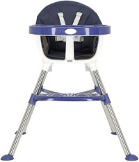 Scaun de masa transformabil Little Mom, multifunctional, cu tavita ajustabila, husa detasabila din piele ecologica, suport pentru picioare, dimensiune 75 x 53 x 83 cm, Elite Blue - 2