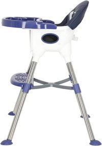 Scaun de masa transformabil Little Mom, multifunctional, cu tavita ajustabila, husa detasabila din piele ecologica, suport pentru picioare, dimensiune 75 x 53 x 83 cm, Elite Blue - 3