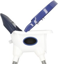 Scaun de masa transformabil Little Mom, multifunctional, cu tavita ajustabila, husa detasabila din piele ecologica, suport pentru picioare, dimensiune 75 x 53 x 83 cm, Elite Blue - 4