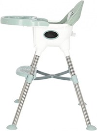 Scaun de masa transformabil Little Mom, multifunctional, cu tavita ajustabila, husa detasabila din piele ecologica, suport pentru picioare, dimensiune 75 x 53 x 83 cm, Elite Green - 8