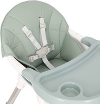 Scaun de masa transformabil Little Mom, multifunctional, cu tavita ajustabila, husa detasabila din piele ecologica, suport pentru picioare, dimensiune 75 x 53 x 83 cm, Elite Green - 11
