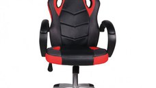 Scaun ergonomic de birou Novokids Gamer Pro Rosu cu Negru, rotatie 360 grade, inaltime reglabila 117-127 cm, latime 60 cm, greutate admisa 120 kg