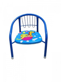 Scaun metalic pentru copii Novokids Little Chair Albastru, Sezut moale cu sunete, Interior si exterior, Dimensiuni 36x36x34 cm, Vopsea lucioasa - 3