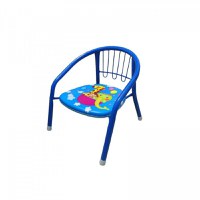 Scaun metalic pentru copii Novokids Little Chair Albastru, Sezut moale cu sunete, Interior si exterior, Dimensiuni 36x36x34 cm, Vopsea lucioasa - 2