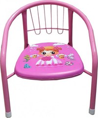 Scaun metalic pentru copii Novokids Little Chair Roz, Sezut moale cu sunete, Interior si exterior, Dimensiuni 36x36x34 cm, Vopsea lucioasa - 3