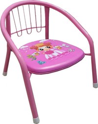 Scaun metalic pentru copii Novokids Little Chair Roz, Sezut moale cu sunete, Interior si exterior, Dimensiuni 36x36x34 cm, Vopsea lucioasa - 1