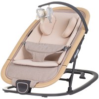 Scaunel balansoar Chipolino Senso Biscotta Wood cu spatar reglabil, bara de jucarii, suport pentru cap, centuri de siguranta, pliere compacta - 7